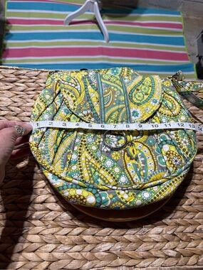 Quilted Floral Shoulder Bag in Yellow, Teal and Gray